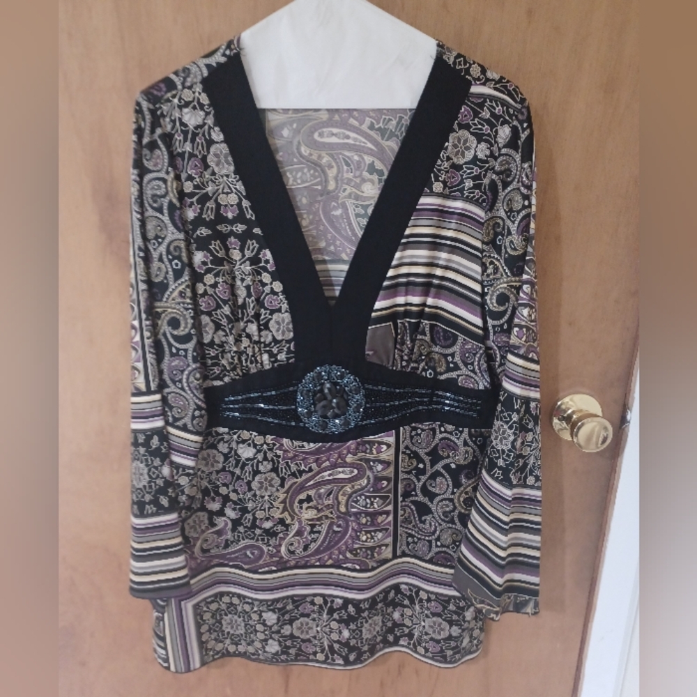 Silkie Tunic Kimono Style With Embelishment